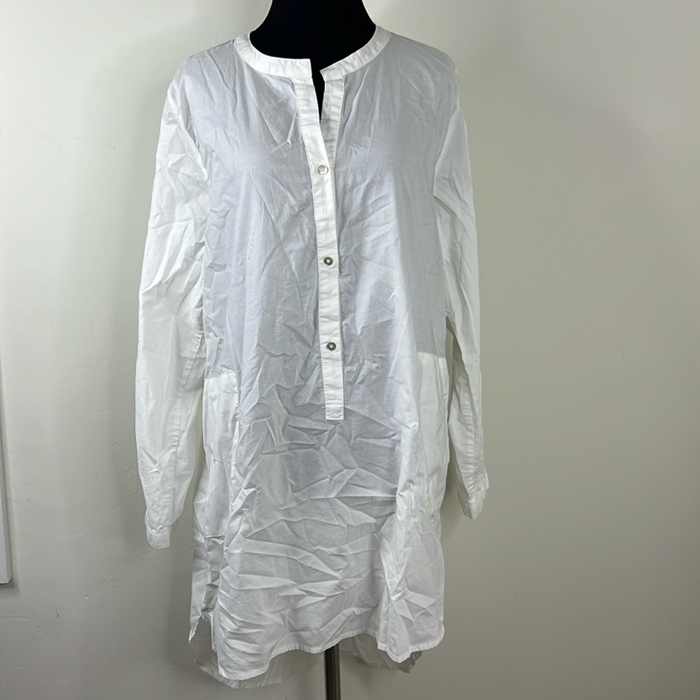 SUNDAYS White Hi-Low Shirt Dress L
